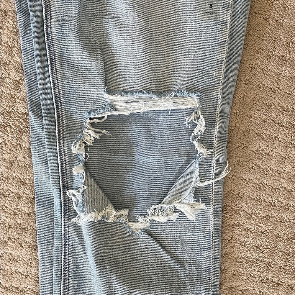 American Eagle Outfitters Light Blue Distressed Skinny Jeans - Picture 3 of 4